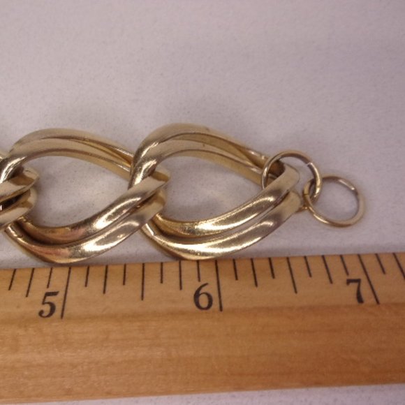 Vintage Large Double Link Gold Bracelet 7" L - Picture 4 of 5